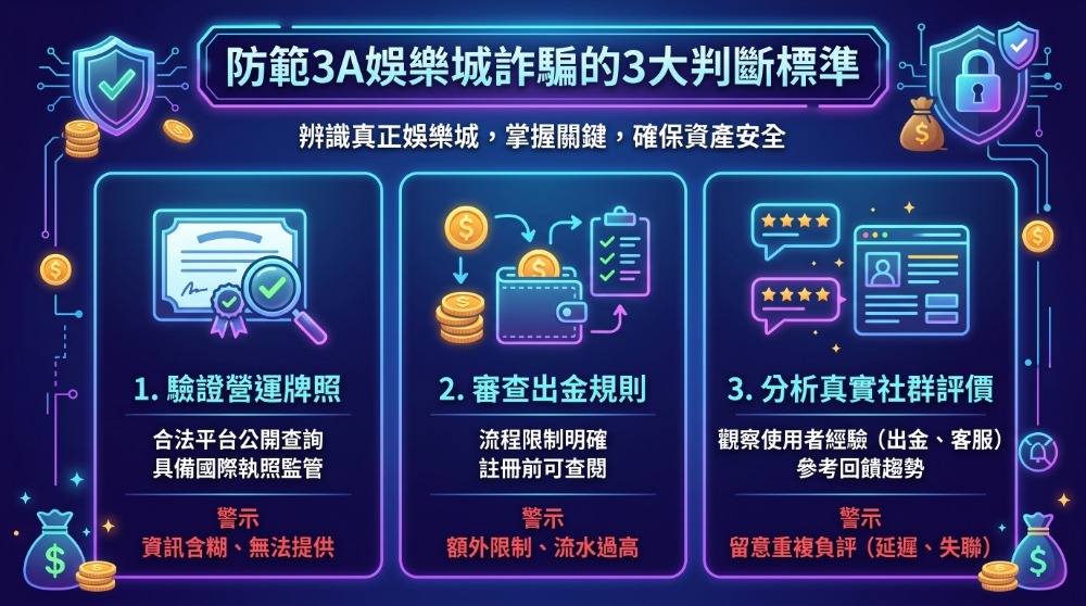 3A娛樂城會出金嗎？網路評價真相揭曉：避開詐騙風險的3個判斷標準